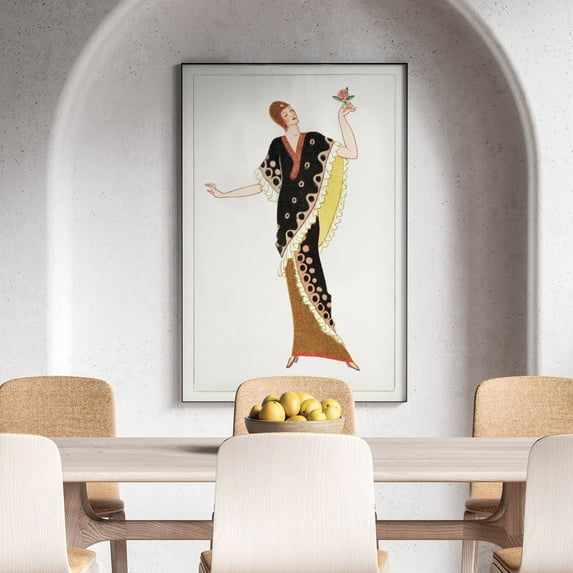 Woman in a Black Tubular Dress - 1912 | Otto Friedrich Carl Lendecke | Premium Fine Art Print | 19th Century Australian | Costume Design | Portrait | Architecture