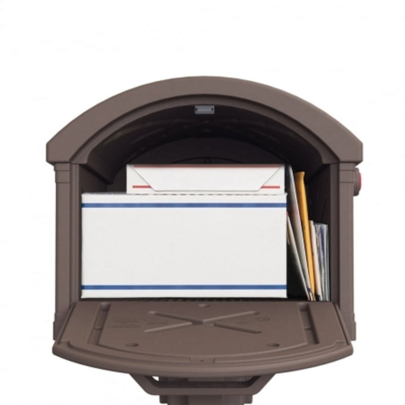Gibraltar Mailboxes Grand Haven Extra Large, Plastic, Mailbox and Post Combo, Mocha, GHC40M01