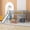Gray, variant on MODERNLUXE Loft Bed with Ladder and Slide, Full, White