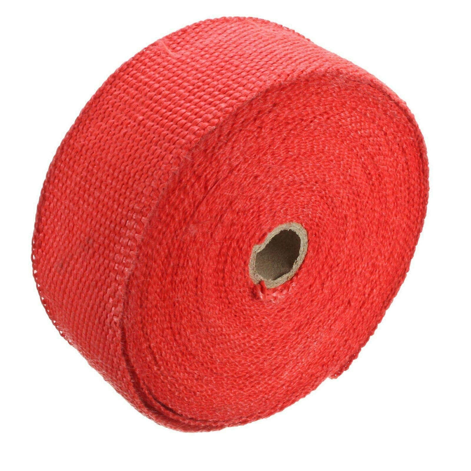 Confote 2" x 50Ft Red Roll Fiberglass Exhaust Header Pipe Heat Wrap Tape + 10 Zip Ties