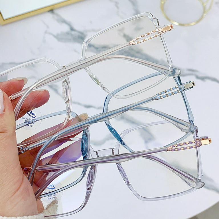 Large Square Frame Clear Lens Computer Glasses Color Block Decorative  Spectacles For Women Men, Don't Miss These Great Deals