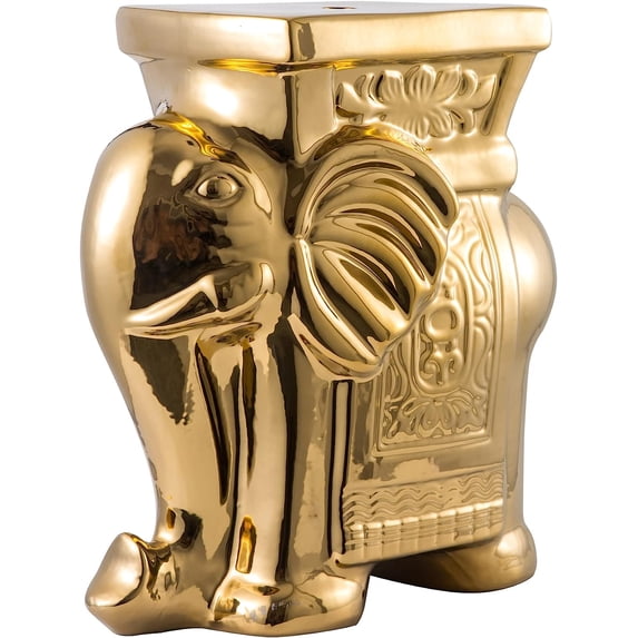 Sigtua 17 in. Elephant Shape Garden Stools, Side Table Outdoor, Patio Decor, Gold