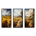 thumbnail image 2 of Designart "The Golden Vineyards of La Rioja, Spain II" Farmhouse Framed Wall Art Set Of 3 - Yellow Vineyard Frame Gallery Wall Set For Home Decor, 2 of 7