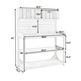 thumbnail image 2 of Harper & Bright Designs Outdoor Patio Potting Bench Table with Cabinet, Garden Table for Plants with Hutch, Large Farmhouse Potting Table with 4 Storage Shelves and Side Hook, Green, 2 of 17