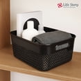 thumbnail image 4 of Life Story 10 Qt Decorative Storage Basket, Medium Plastic Home Organizer, Black, 4 of 7