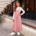 thumbnail image 6 of NAISIBABY Girls Pinafore Dress (5-14T), Summer Casual Loose Fit with Bib Pocket Kids Maxi Overall Dresses Pink 13T, 6 of 9