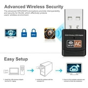 USB Wifi Adapter for Desktop PC, TSV 600Mbps Dual Band 2.4G/5GHz Wireless Network Adapter Mini WiFi Dongle for Laptop Supports Windows 11/10/8/8.1/7/Vista/XP/2000, Linux, Mac OS