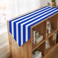 thumbnail image 4 of Blue Striped Table Runner Linen Burlap Table Runner 108 Inches Long Contemporary Abstract Horizontal Lines Dresser Scarves for Kitchen Island Coffee Dining Room Party Wedding Holiday Decor 13"x108", 4 of 8