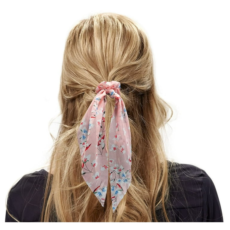Sweet Ribbon Bow Scrunchies Large Elastic Hair Band Ponytail Scarf