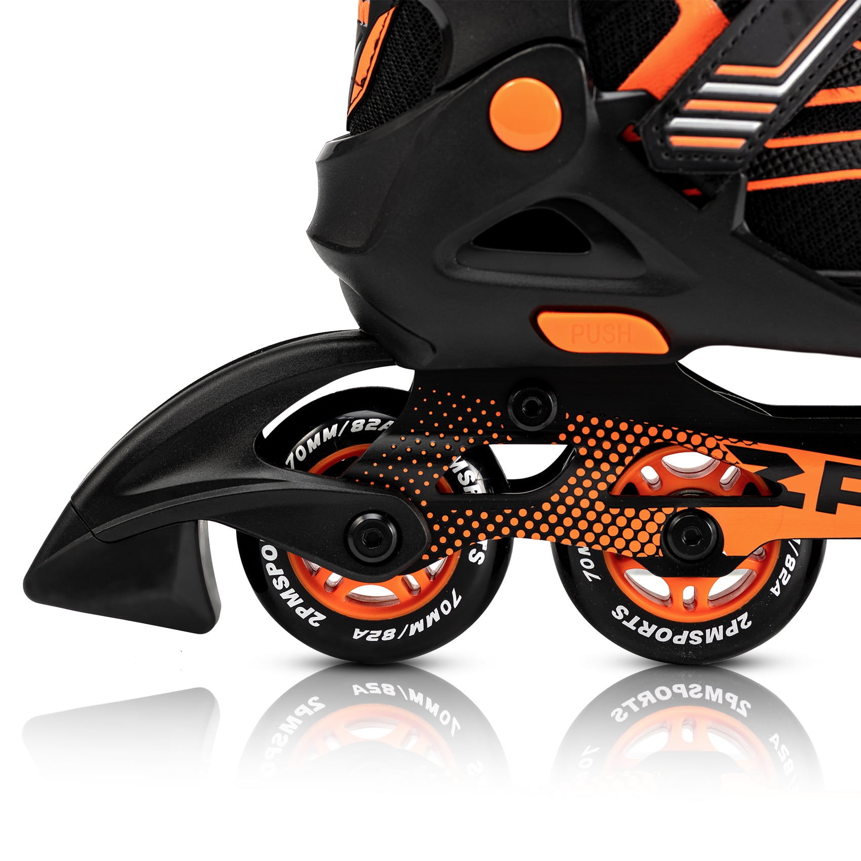 2PM SPORTS Torinx Orange Black kids Boys Beginner Adjustable Inline Skates,Fun Roller Skates for Girls,Roller Blades for Men and Ladies - Orange Small(11C-1Y US)