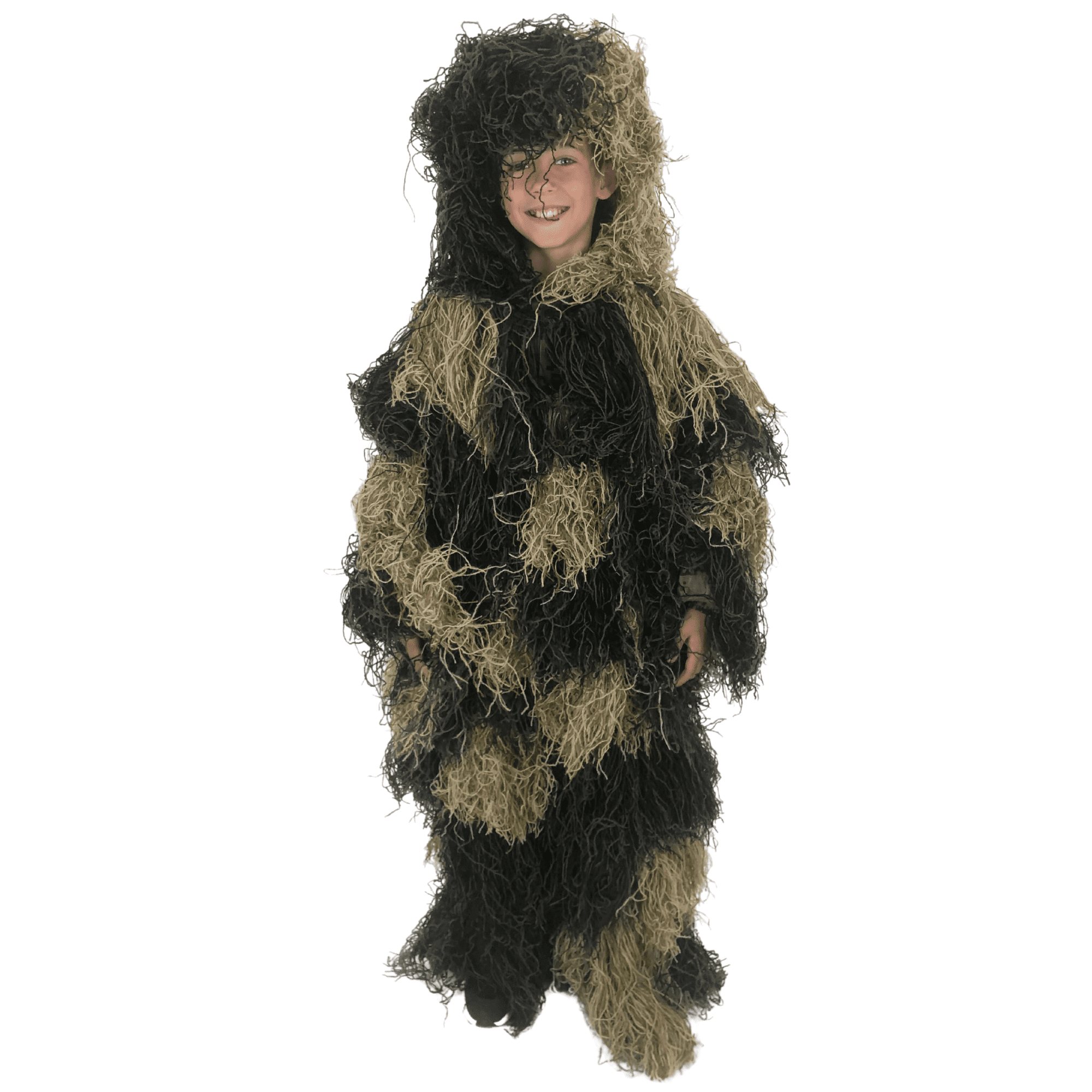 Bag 3D Ghillie Suit for Kids Camo Woodland Camouflage Forest Hunting 4-Piece 