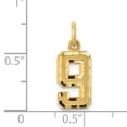 thumbnail image 4 of Finest Gold 14K Small Brushed Diamond-cut Number 9 Charm, 4 of 4