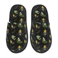 thumbnail image 2 of KLL Bee Floral Slippers for Women Men House Slip on Indoor Outdoor Bedroom Furry Fleece Lined Ladies Comfy Anti-Skid Rubber Hard Sole-Medium, 2 of 8