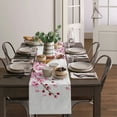 thumbnail image 5 of Spring Cherry Blossom Branch Pink Flower Linen Table Runner Dresser Scarf Table r Holiday Party Kitchen Dining Table r, 5 of 6