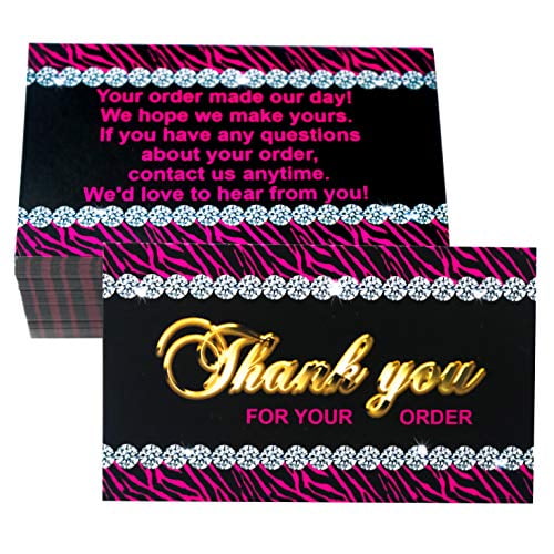 Details about   RXBC2011 Thank You for Your Purchase Cards Leopard diamond print Package Insert 