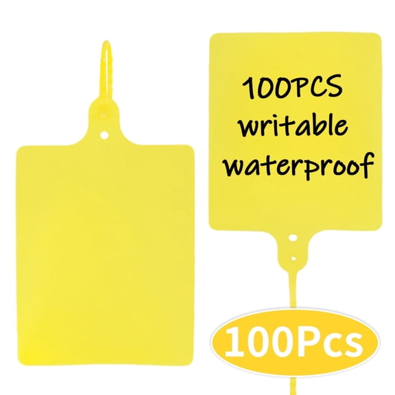 Plastic Shipping Tags Water Proof Tags for Labeling Shipping Labels Security Seals Writable Marker Ties Hanging Tags Storage Tag Yellow 100 Pcs