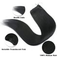 thumbnail image 3 of SEGO Wire in Human Hair Extensions Hidden Hair Extensions with Invisible Band Translucent Fish Line Hairpiece without Clip, 3 of 8
