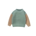 thumbnail image 2 of Aojekbee Baby Autumn Winter Knit Sweaters Long Sleeve Round Neck Contrast Color Knitwears, 2 of 10