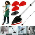 thumbnail image 1 of Scrub Cleaning Brush Set， 2 in 1 Shower Cleaning Brush with Long Handle Extendable Multifunctional Triangle Cleaning Brush with Long Handle for Bathroom Bathtub Kitchen, 1 of 11