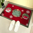 thumbnail image 5 of PuSpu Christmas Door Mat 60x40 cm, PVC Silk Circle Foyer Rug, Santa Tree Snowflake Red Green, Wear-Resistant Indoor Welcome Entry Decor, 1.32 lb Festive Holiday Party Shop Home Entrance, 5 of 6