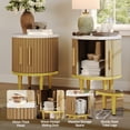 thumbnail image 6 of Sonegra 4-Piece Living Room Table Set Includes Mid-Century Coffee Table, Spacious 70" Fireplace TV Stand and 2 Endtables, Classic Coffee Table for Living Room, Bedroom, Wood, 6 of 7