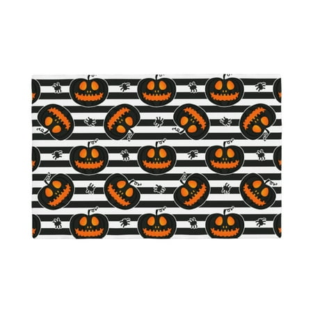 

Placemats Set of 6 spiders pumpkins halloween Place mats for Dining Table Indoor/Outdoor Cute Heat Resistant Washable Table Mats(18 x 12 )