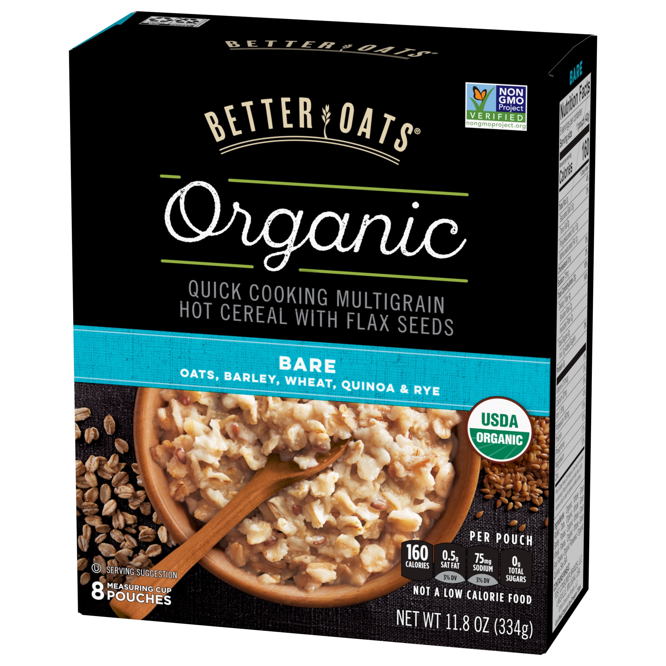 Better Oats Instant Multigrain Hot Cereal with Flax, 11.8 oz (Pack of 1)