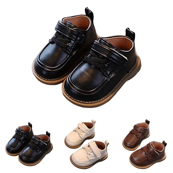 Dakaela Infant Baby Boys Girls Dress Shoes 12-18 Months Lace up School Uniform Oxfords 2T 3T Leather Wedding Loafers Toddler Walking Crib Shoes Beige Size 5.5