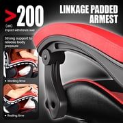 Bigzzia Gaming Chair with Adjustable Headrest & Lumbar Support, Height Adjustable, Red