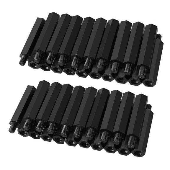 50pcs M4 30 6mm Male Thread Nylon Hex Standoff Spacer Screws PCB Pillar