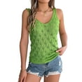 thumbnail image 2 of Womens Summer Crochet Tank Tops Knit Sleeveless Scoop Neck Sweater Vest Boho Hollow Out Cover Ups Green S, 2 of 9