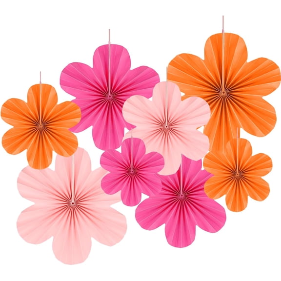 Jinswick Paper Flowers Party Decorations 9 Pcs,Pastel Flower Hanging Flower Wall Backdrop for Classroom Decor, Spring Party Decorations Wedding Fiesta Birthday Party