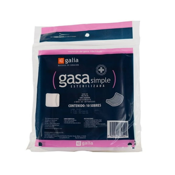 Gasa Galia esterilizada simple 10 sobres