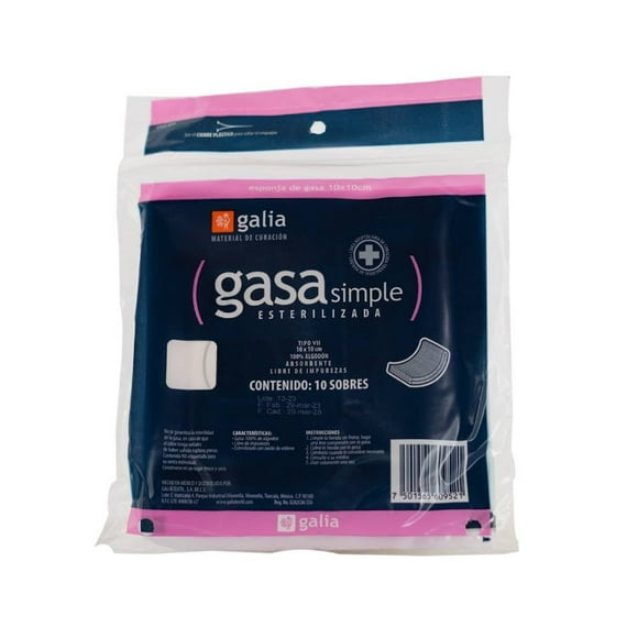 Gasa Galia esterilizada simple 10 sobres