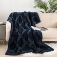 thumbnail image 1 of Manta de 50 × 60 pulgadas, manta polar ultra suave clásica con diseño de pata de gallo para todas las estaciones, mantas bohemias cálidas y acogedoras para cama, sofá, oficina, camping, 1 of 5