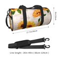 thumbnail image 4 of Xecao Sunflower 5 print Round Travel Duffel Bag is a foldable gym bag with an inner pocket, perfect for travel sports, 4 of 8