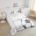 thumbnail image 3 of Football Bedding Set Full Size Soccer Comforter&nbsp;Set Teens,Grey and White Sports Theme Quilt Bed Set Football Field Bed Comforter&nbsp;Sets Room Decor with 2 Pillowcases, 3 of 6