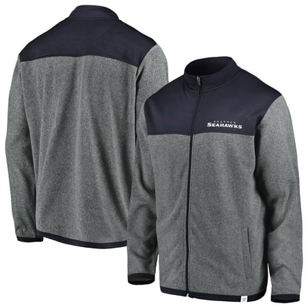 Seattle Seahawks NFL Pro Line by Fanatics Branded Polar Full-Zip Jacket - Gray/College Navy - L
