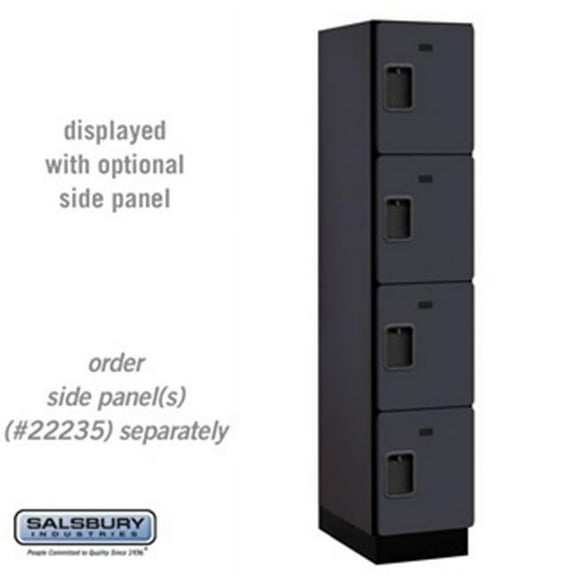 SalsburyIndustries 24161BLK 21 in. 1 Wide Four Tier Extra Wide Designer Wood Locker - Black