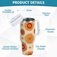 thumbnail image 4 of 30 oz Tumbler With Handle Stainless Steel Insulated Tumbler With Lid for Car Cup Holder Repeating Sun Pattern, 4 of 9