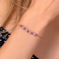 thumbnail image 3 of Gem Stone King 18K Yellow Gold Plated Silver Bracelet for Women Pink and White Moissanite (2.76 Cttw), 3 of 5