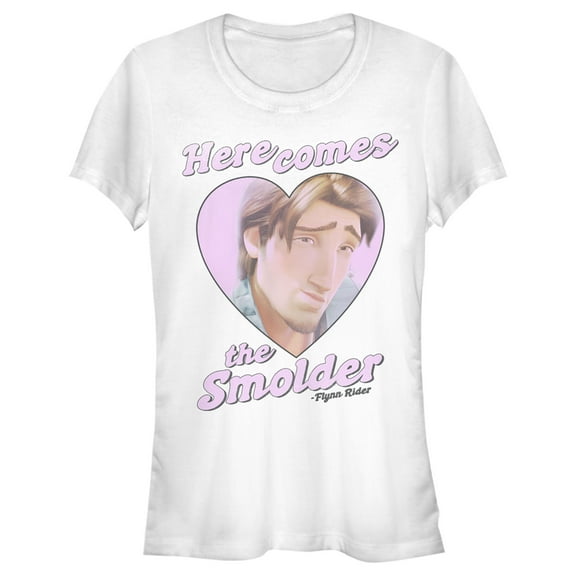 Junior's Tangled Flynn Rider Here Comes the Smolder Graphic Tee White Medium