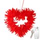 thumbnail image 1 of Corona de plumas naturales de doble cara con luz LED en forma de corazón para puerta., 1 of 5