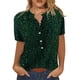 thumbnail image 1 of Camisa de mujer Top Tee Cuello redondo Casual Manga corta Blusa de poliéster para primavera verano Tipo 5 S, 1 of 4
