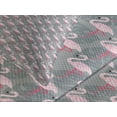 thumbnail image 4 of Ambesonne Flamingo Quilted Bedspread Set 3 Pcs, Tree Leaves Wildlife, King Size, Grey Rose Pink, 4 of 5