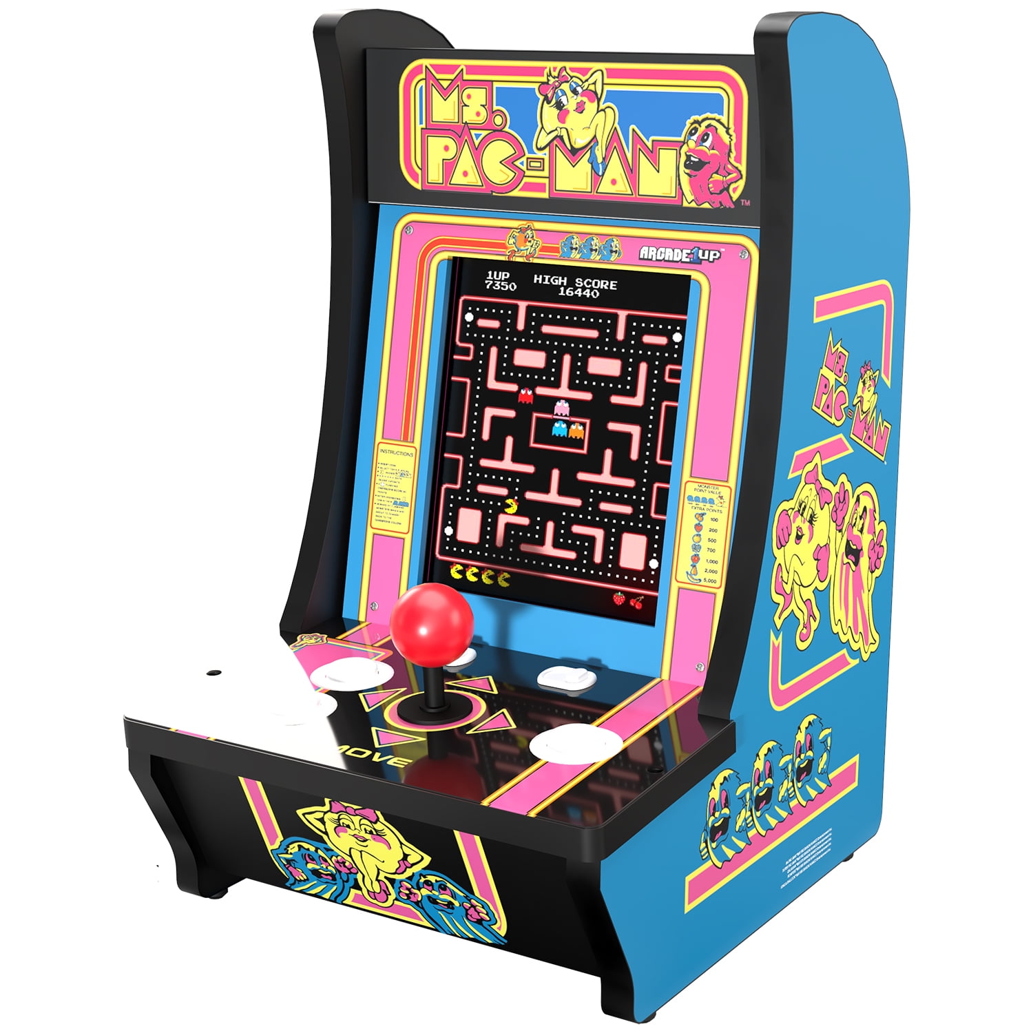 Arcade 1UP Ms Pacman 5 in 1 Countercade Retro Video Game Cabinet