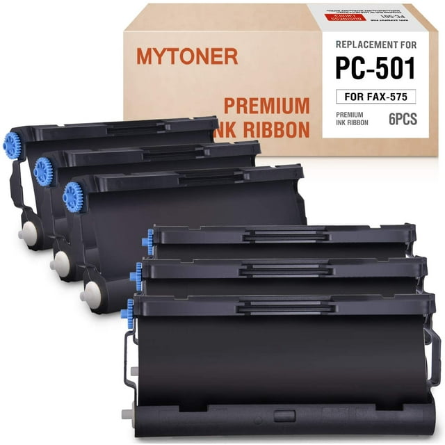 MYTONER PC501 Fax Cartridge Compatible with Brother PC501 Black Ribbon for Brother FAX 575 Ribbon Printers