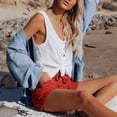 thumbnail image 6 of Shorts for Women Running Swim Athletic High Waist Loose Wide Leg Linen Beach Harem Pants With Pockets, 6 of 7
