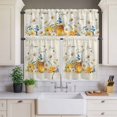 thumbnail image 4 of 3 Piece Kitchen Curtains and Valances Set White Daisy Cafe Curtains 36 Inch Length Spring Floral Elegant Pastoral Bees Watercolor Valance & Tier Curtain for Living Room Bedroom 54"x18"+27"x36"*2, 4 of 6