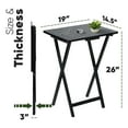 thumbnail image 3 of PJ Wood Folding TV Snack Tray Table Desk Stand, Black (8-Piece Set), 3 of 10